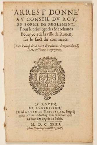 ROUEN (76). 1624. COMMERCE. 