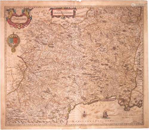 Carte XVIIe s.: «Languedocia, vulgo LANGUEDOC» (Ro...