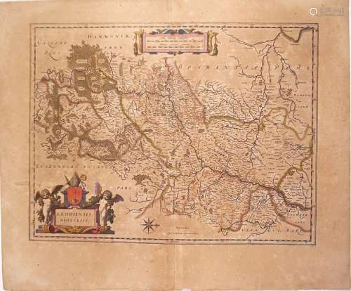 Carte XVIIe s. BELGIQUE.: Diocèse de LIÈGE. «Leodi...
