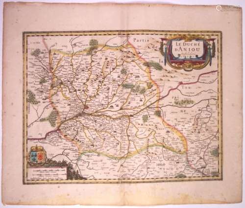 Carte XVIIe s.: «Le Duché d'ANJOU.» Amsterdam 1630...