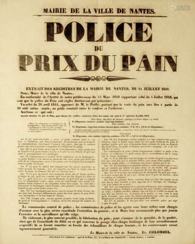 (LOIRE ATLANTIQUE. 1848. PAIN .) «Mairie de la Vil...