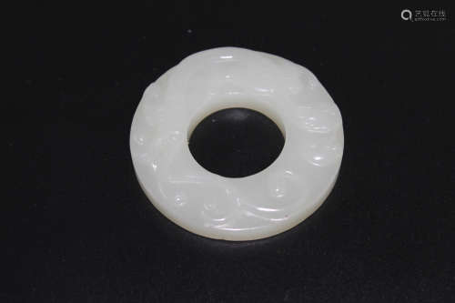 Chinese white jade pendant.