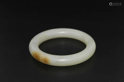 Chinese white jade bangle.