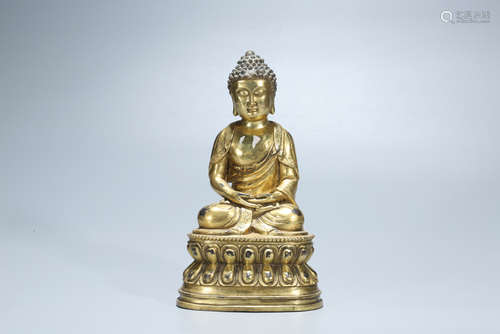 Chinese gilt bronze Buddha statue.