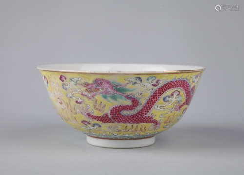 Chinese famille rose porcelain bowl, Guangxu mark.