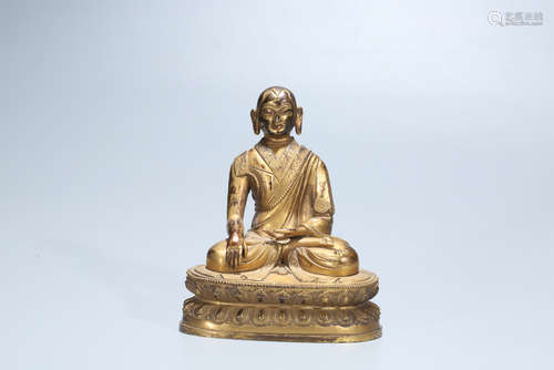 Chinese gilt bronze Buddha statue.