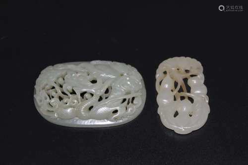 Two Chinese jade plaques.