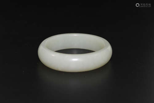 Chinese white jade bangle.