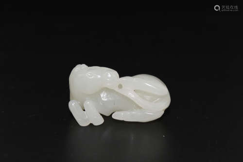 Chinese carved white jade horse.