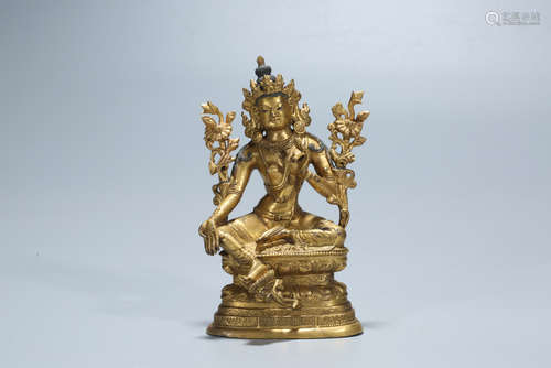 Chinese gilt bronze Buddha statue.