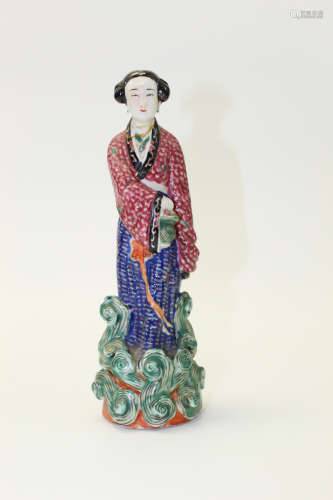 Chinese porcelain female statue.