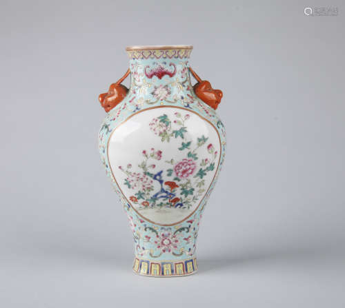 Chinese famille rose porcelain vase Qianlong mark,
