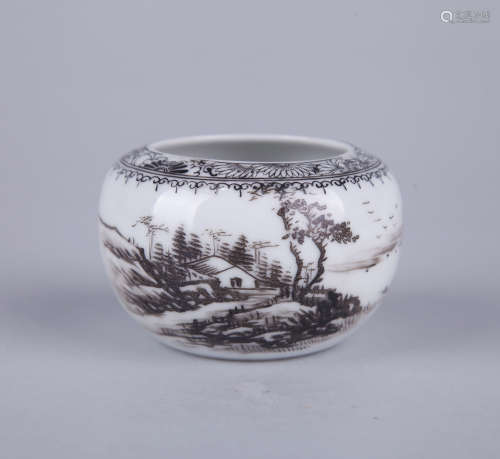 Chinese grisaille porcelain jar.