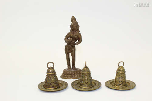 A group of Indian bronze items.