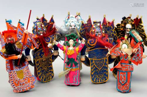 Group of Chinese Peking opera figurines.