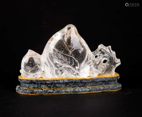 Chinese carved rock crystal brush holder.