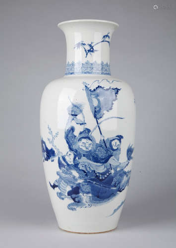 Chinese blue and white porcelain vase, Kangxi mark.