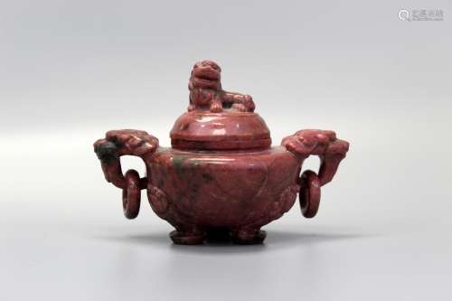 Chinese carved soapstone incense burner.