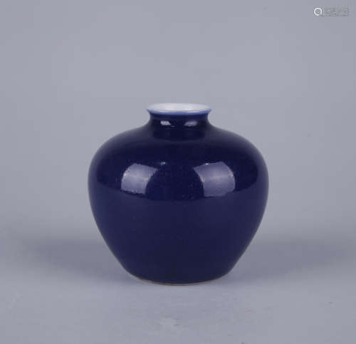 Chinese powder blue porcelain jar.