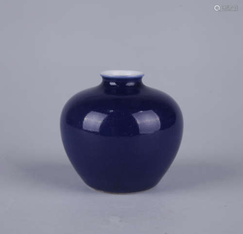 Chinese powder blue porcelain jar.