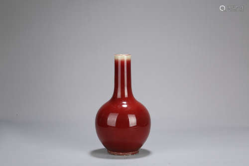 Chinese red glaze porcelain vase.