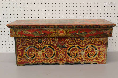Tibetan painted foldable stool.