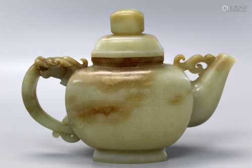 Chinese carved jade teapot.