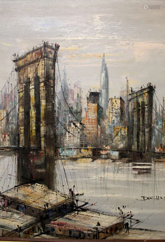 Brooklyn Bridge, Oil on canvas, by H. Duchamp.