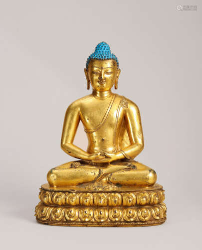 15-16世纪 铜鎏金阿弥陀佛