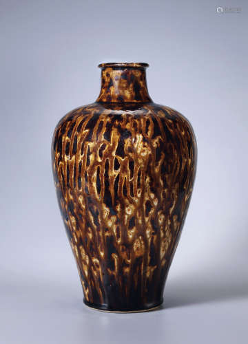 明 吉州窑玳瑁釉梅瓶