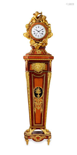 约1875年 法国 Vincenti出品 路易十六风格 铜鎏金木制底座落地钟