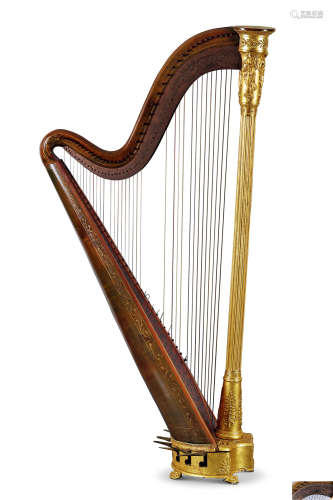 约1825年 爱尔兰 John Egan制 木质鎏金竖琴