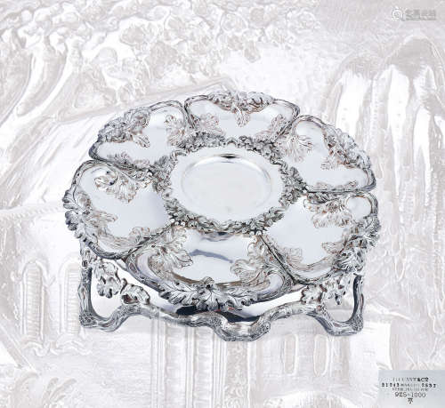 1923年 美国 蒂芙尼TIFFANY出品 纯银自然主题组合式桌心盘