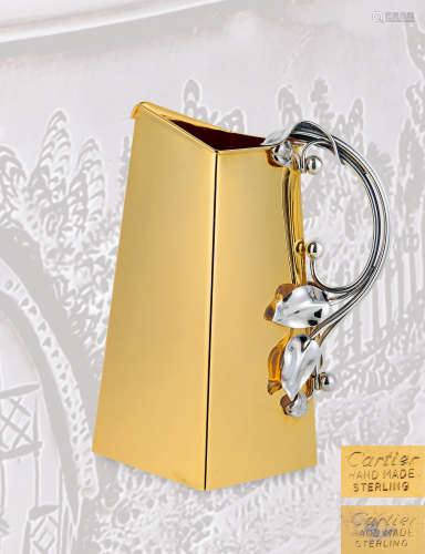 1970年前后 美国 卡地亚CARTIER出品 纯手工银鎏金醒酒壶