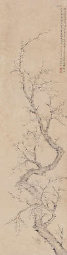 钱杜（1764-1845） 墨梅图 立轴 水墨纸本