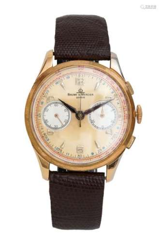 Gold plated chronograph watch, mechanical movement...