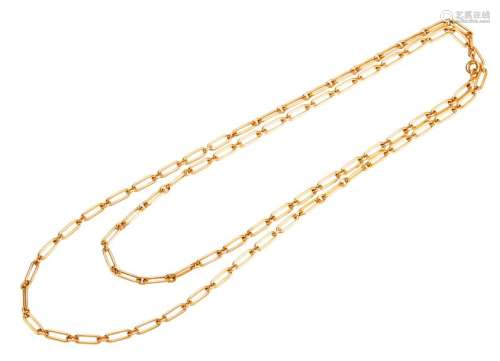 Yellow gold chain  Signed Cartier and numbered. ...