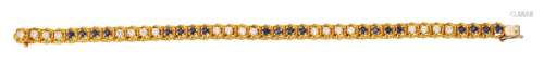 9K yellow gold bracelet set with brilliant cut dia...