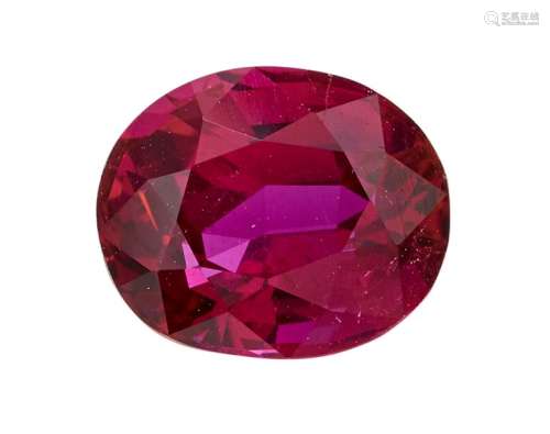 Splendid oval ruby weighing 2,38 carats. This rub...