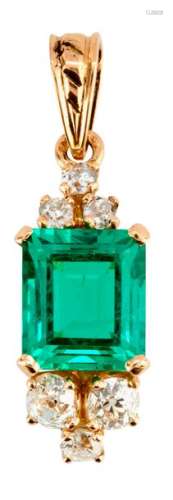 Splendid rectangular emerald weighing 4,14 carats ...