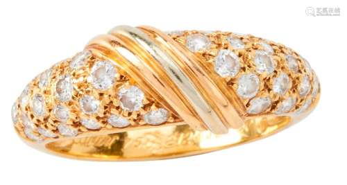 Gold ring paved with diamonds. Signed and numbered...