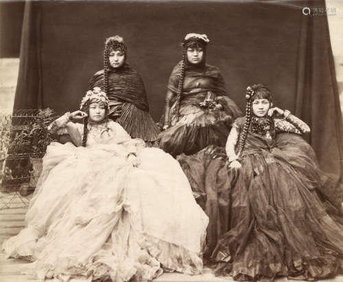 Group of approximately 20 albumen print portraits, views and scenes, including: a portrait of Takht Sing, Maharaja of Jodphur (1819-1873), [1880s]; and 10 others, including 4 unusual images of Indian tribal women (30) PHOTOGRAPHY