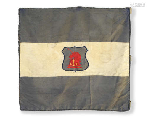 Eric Marshall's sledge flag used on the British Antarctic Expedition 1907–09 ('Nimrod Expedition'), framed and glazed BRITISH ANTARCTIC EXPEDITION, 1907-1909
