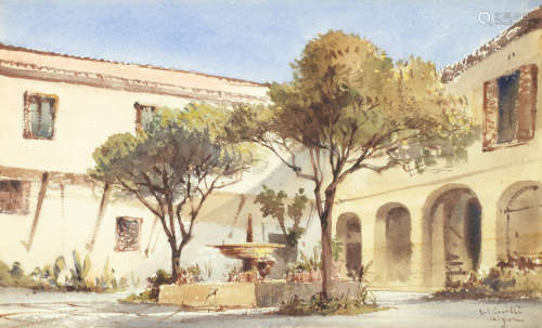 Courtyard, Algiers Gabriel Carelli(Italian, 1821-1900)