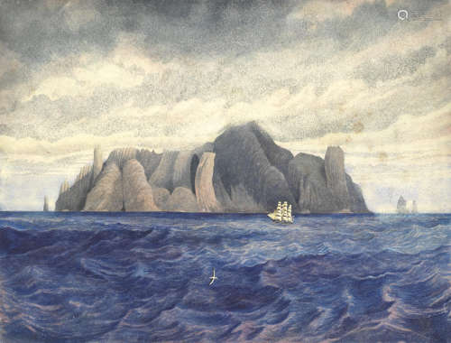 Island of Trinidada in the South Atlantic (now Trindade) unframed Edward Roper(British, 1830-1909)