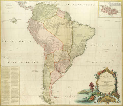 A Map of South America, Robert Sayer, 1775 D'ANVILLE (JEAN BAPTISITE BOURGUIGNON)