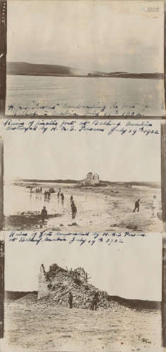 Diary, written by Stephen B. Church, Signalman aboard the H.M.S. Perseus during a three year tour of duty in the Gulf of Oman based at Muscat, with visits from Bahrain to Karachi, and along the coasts of modern day Iran, Somalia and Yemen, [1901-1904]; and another diary recording Church's tours (c.1896-98) on the ships H.M.S. Magnifence and H.M.S. Barracouta, mostly in the Mediterranean and South America, with a series of approximately 32 albumen print photographs of activities on a ranch near Montevideo, Uruguay (2) OMAN, KUWAIT, PERSIAN GULF AND SOMALILAND