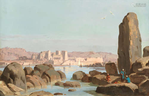 The Temple of Isis at Philae, Nubia Claude-Charles Rudhardt(Swiss, 1829-1895)