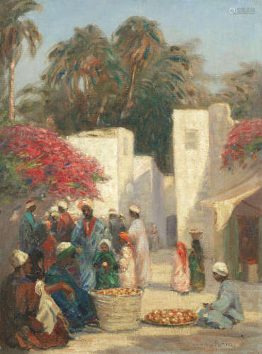 North African street scene unframed Augustus William Enness(British, 1876-1948)