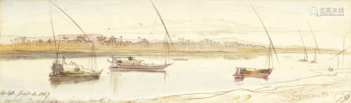 On the Nile Edward Lear(British, 1812-1888)